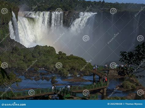 Iguazu Falls in Brazil Looking Towards Devil`s Throat. Editorial Stock ...