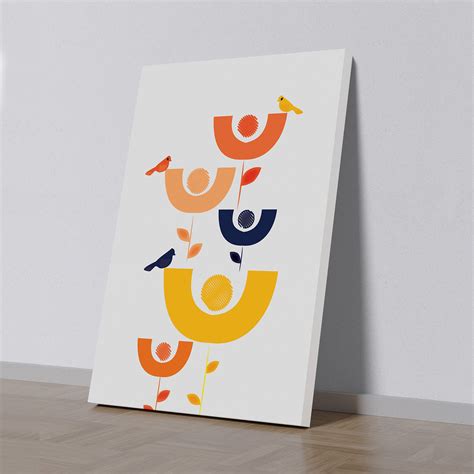 Colorful Birds Abstract Canvas Print – Nestroots