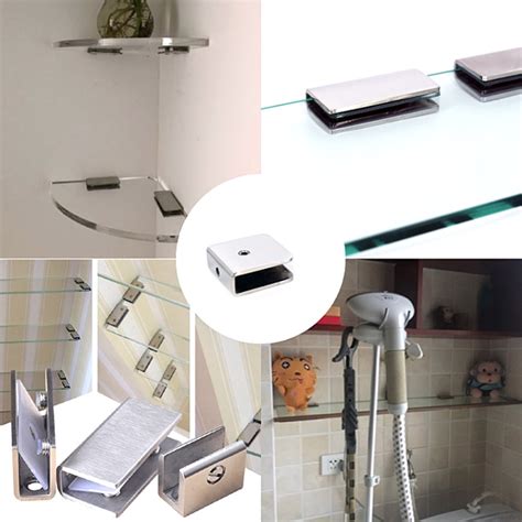 Buy 4pcs Glass Clamp Bathroom Staircase Handrail Glass Fence Bracket ...