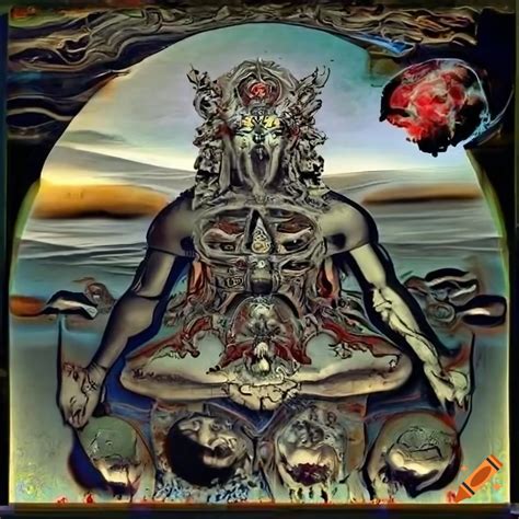 Baroque baron inside pandemonium landscape inspired by John Martin ...