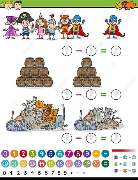 Math Game Cartoon Illustration Solution Puzzle Mathematics Vector, Solution, Puzzle, Mathematics ...