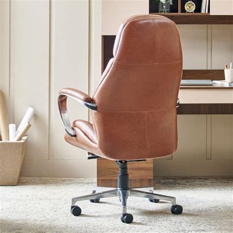 Buy Zuby Monaco Faux Leather High Back Study Chair - Brown from Home ...