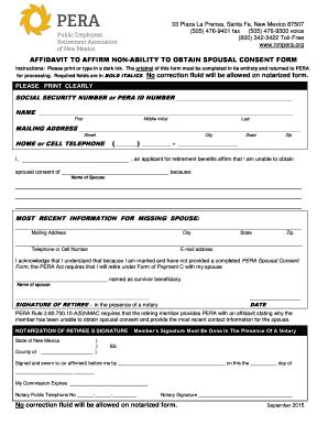 Fillable Online nmpera AFFIDAVIT TO AFFIRM NON-ABILITY TO OBTAIN ...