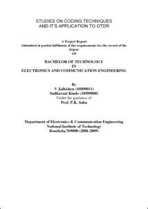 Study of Coding techniques and its application to OTDR - ethesis