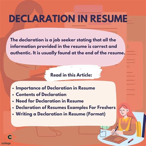 Declaration in Resume: Samples, Tips and Tricks for Professionals and ...