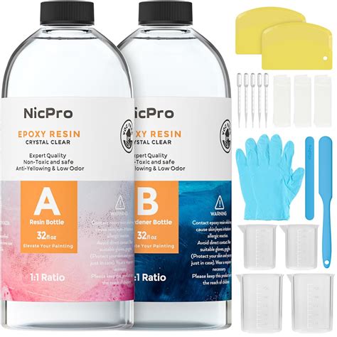 Nicpro 64 OZ 1920ml Crystal Clear Epoxy Resin Kit, High India | Ubuy