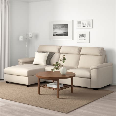 LIDHULT - 三人座沙發, 含躺椅/Gassebol 淺米色 | IKEA 線上購物