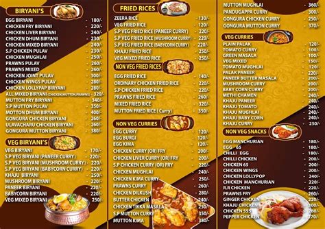 Menu at SSR FAMILY RESTAURANT KAIKALUR, Kaikaluru