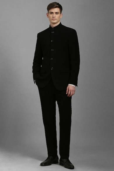 Buy Men Black Slim Fit Solid Formal Two Piece Suit Online - 39828013 ...
