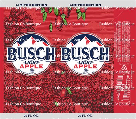 Busch Light Apple SVG Tumbler Design Sublimation Wrap - Etsy