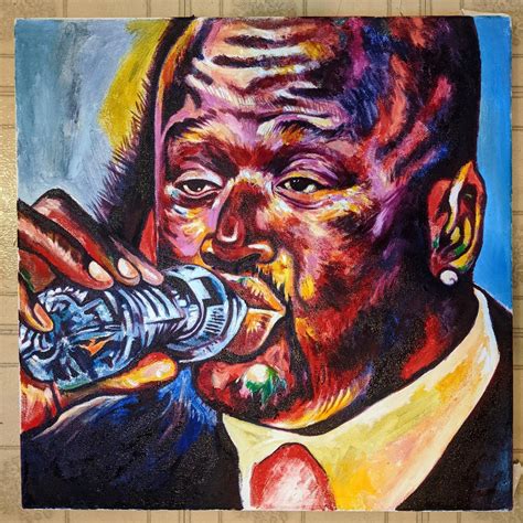 Stay hydrated. Shaq drinking a tiny bottle of water, oil on canvas. : r ...