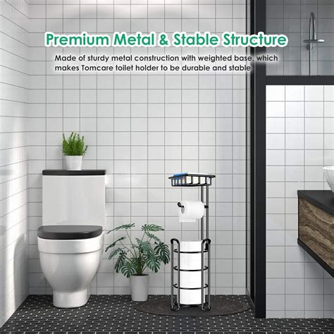 Buy TomCare Toilet Paper Holder Upgraded Toilet Paper Stand with Raised ...