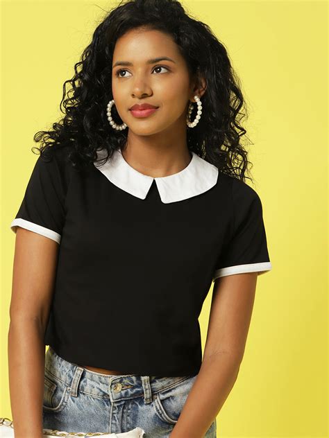 Peter Pan Collar Shirt Black
