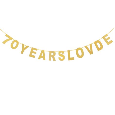 5m 70 Years Loved Glitter Banners Flags Letter Garland Decor for ...