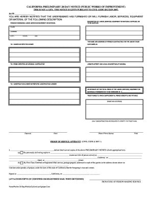 California Notice Public Works - Complete Legal Document Online