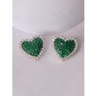 Green Handcrafted Brass Earrings