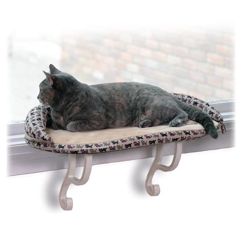 K&H Pet Products Deluxe Kitty Sill w/ Bolster Cat Window Bed, Cat ...