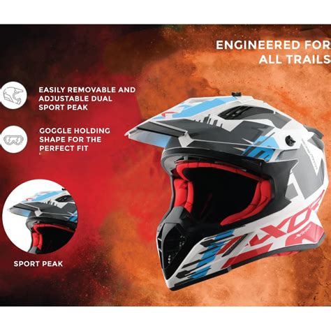 Axor X Cross X1 Full Face Dual Sport Helmet Extra Large White Red ISI ...