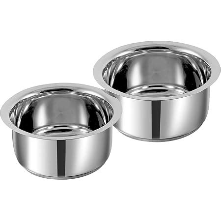 Buy Vinod Stainless Steel 3 pc Tope Set with Capacity of 1 litres, 1.4 ...