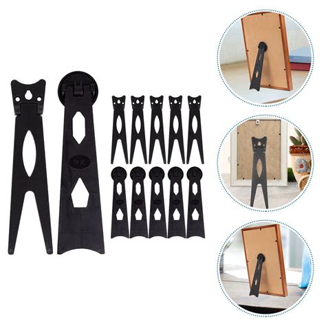WEAVILUX 12Pcs Black Plastic Picture Frame Easel Back Stands, India | Ubuy