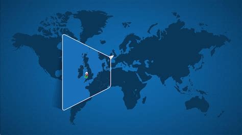 Detailed world map with pinned enlarged map of wales and neighboring ...