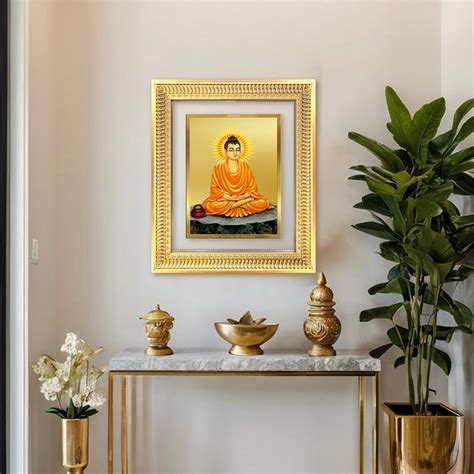 Lord Buddha | Car Dashbaord Wall & Tabletop Frame in 24K Gold Plated F ...