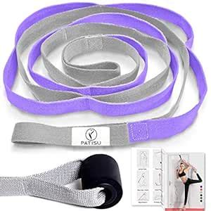 Yoga Strap + Door Anchor, 12 Loops Yoga Stretch Straps Set Leg ...