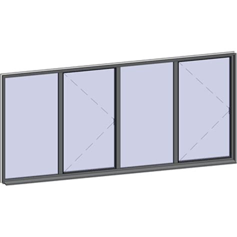 BIM objects - Free download! Horizontal strip windows - 4 zones | BIMobject