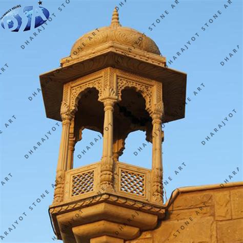 Antique Yellow Sandstone Gazebo – Dharajyot Stone Art