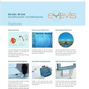 eyevis RM-9200 Auto Refractometer with Auto cutter High-Speed Printer ...