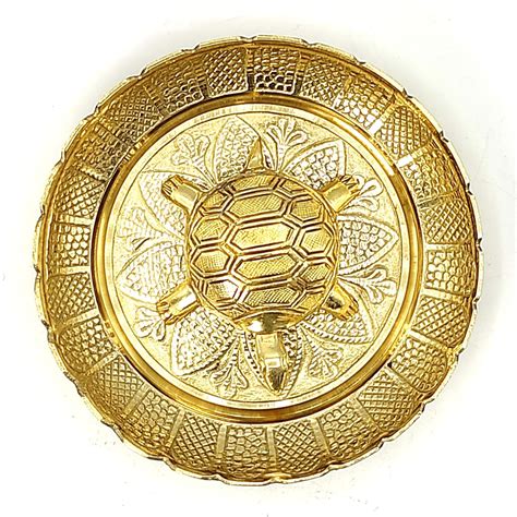 Buy Plus Value Vastu Feng Shui Brass Tortoise with Plate for Career ...