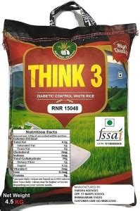 THINK3 RNR 15048 Diabetic Friendly / Low GI Sona Masoori Rice (Small ...