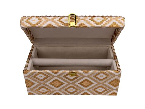 Handcrafted Pearl & Brocade Chooda Box - Golden – JashnBazaar