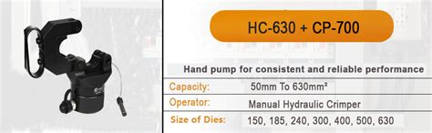 VOLTZ HC-630 + CP-700 hydraulic crimping tool with Hand Pump Head 150 ...