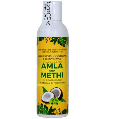 Buy Vriddhi Amla Hair Oil with Methi (Fenugreek) and Curry Leaves for ...