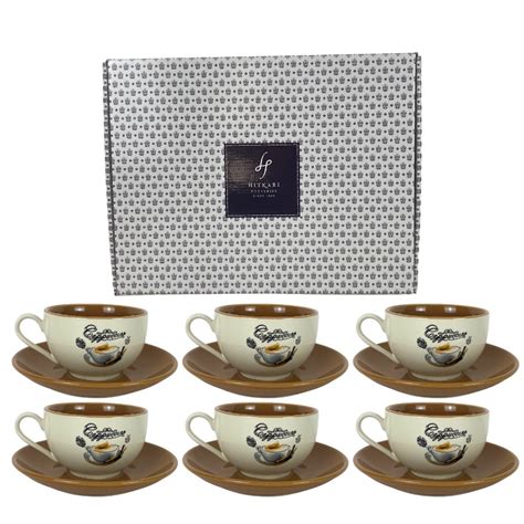 Cup & Saucer Set of 12pc. CS3 - CREAM – Hitkari Potteries