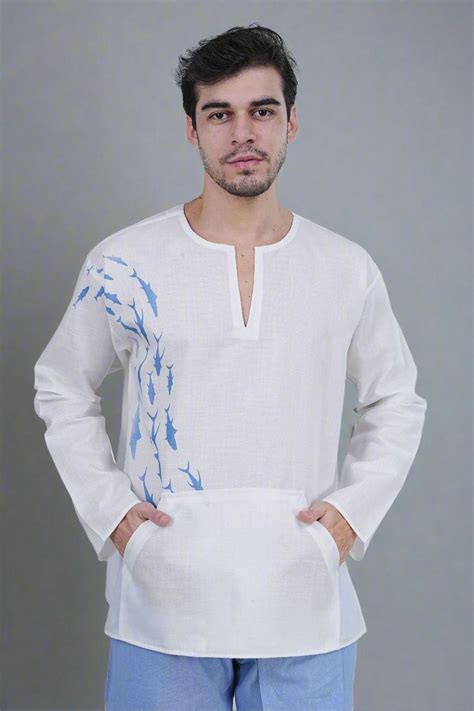 Aqua Drift Kurta Inspired vibrant flowing fish design – Nirmal Online