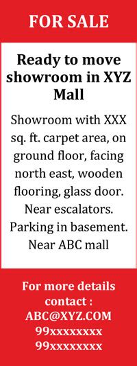 Book Property Classified ads in Newspaper | The Times of India