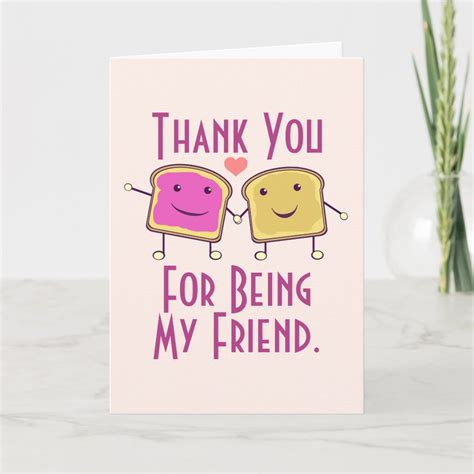 Thank You For Being My Friend | Zazzle | Cards for friends, Cute thank ...