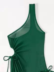 SHEIN Swim Summer Beach Mono Bikini Set Halter Triangle Bra & Bikini ...