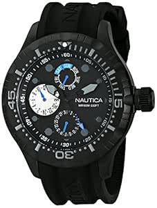 Nautica Men's N16681G BFD 100 Black Stainless Steel Sport Watch with ...