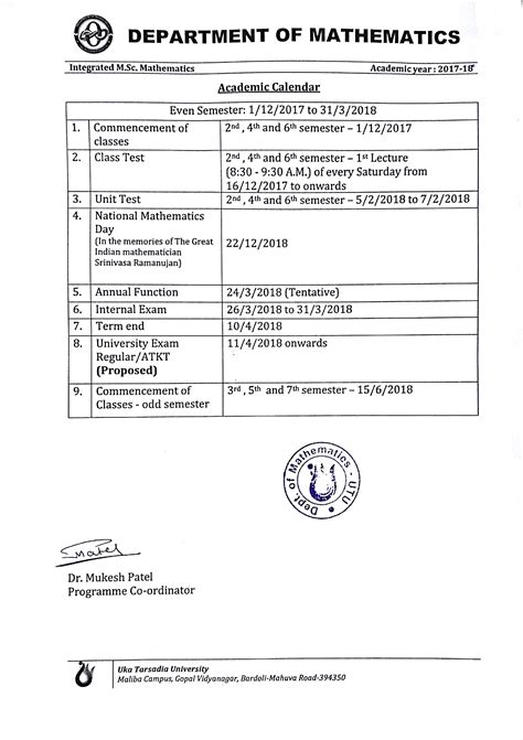 Department of Mathamatics