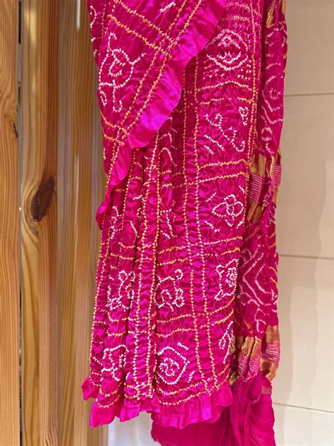Gajji Gharchola Rani Bandhani Saree – Umay Benaras