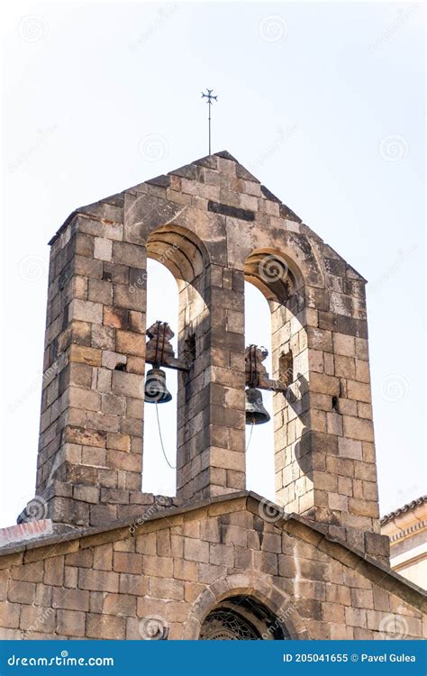 Old White Spanish Catholic Church with Rooftop and Churchbell in ...