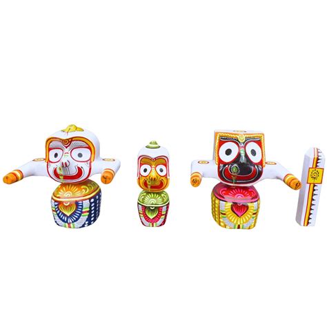 Buy Jagannath World Lord Shree Jagannath Trinity Idol Set Pure Neem ...