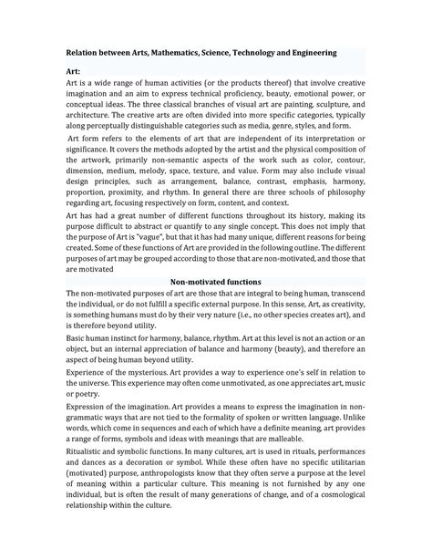 Week-2 - Relation between Arts, Mathematics, Science, Technology and ...