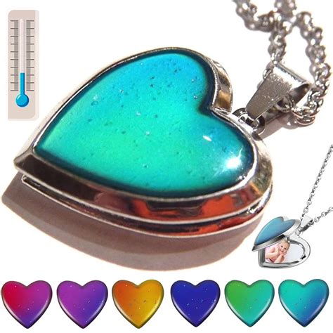 Thoughtful Color-Changing Mood Locket Necklace - Beautifully Reflects ...
