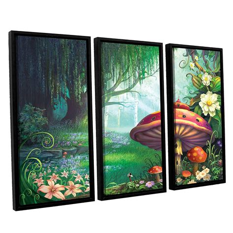 Artwall 3 Piece Philip Straub's Enchanted Forest Floater Framed Canvas ...