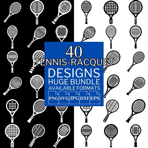 Buy Tennis Racquet SVG Bundle: 40 Vector Designs for Cricut ...