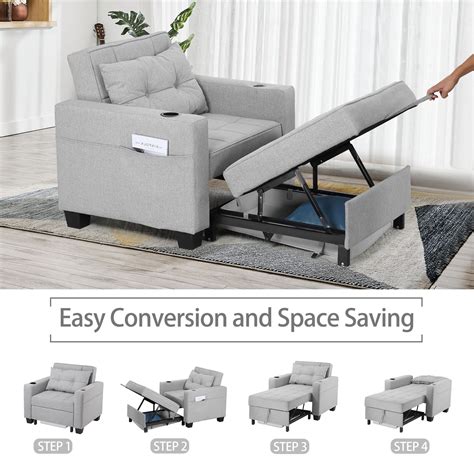 Innumia 3 in 1 Convertible Sleeper Sofa Pull Out Chair Bed India | Ubuy